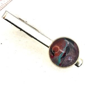 Tie clip pin silver plated 16mm handcrafted